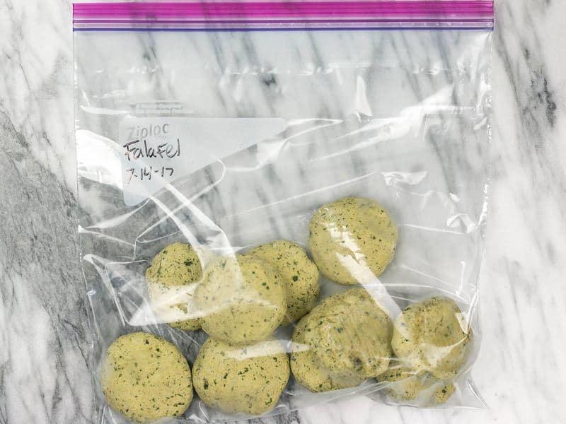 Falafel in freezer bag