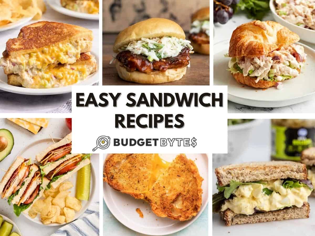 collage of easy sandwich recipes