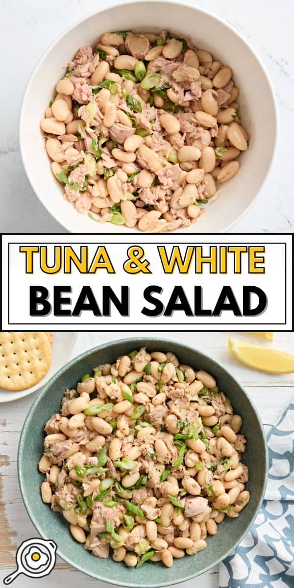 tuna and white bean salad pin image