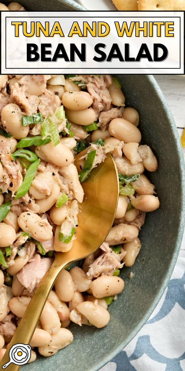 tuna and white bean salad pin image