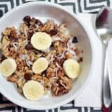 Funky monkey oats with banana and chocolate.