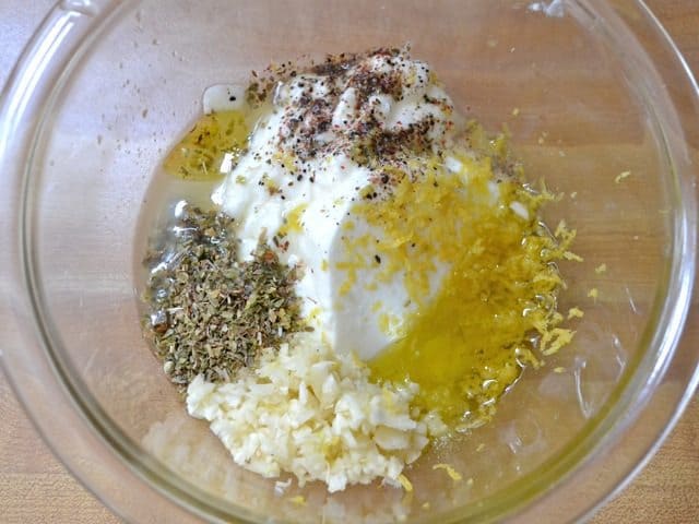 Marinade Ingredients in mixing bowl