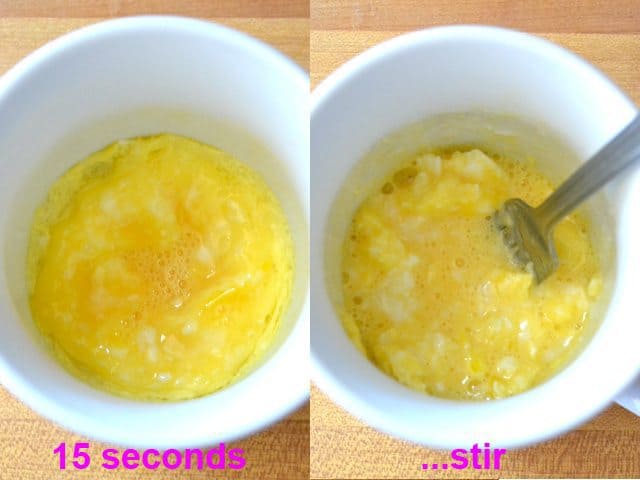 cook for another 15 seconds and then take out and stir