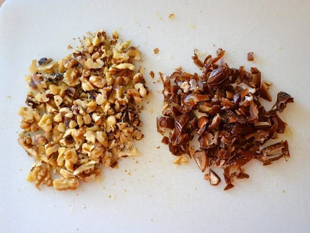 Chopped dates and walnuts