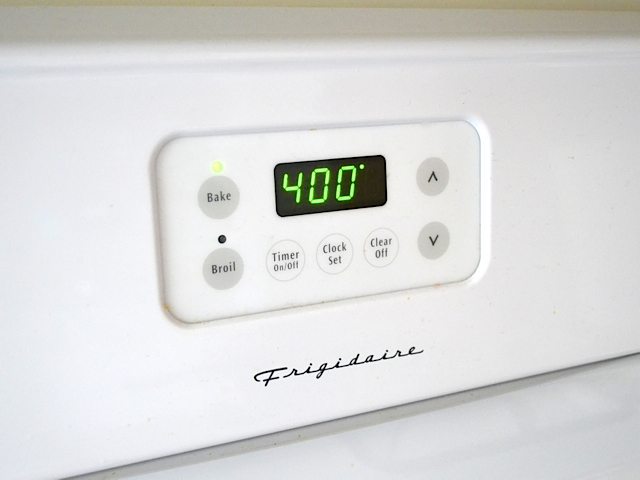 Oven pre heated to 400 degrees