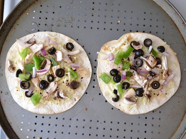 Tortillas with toppings on them