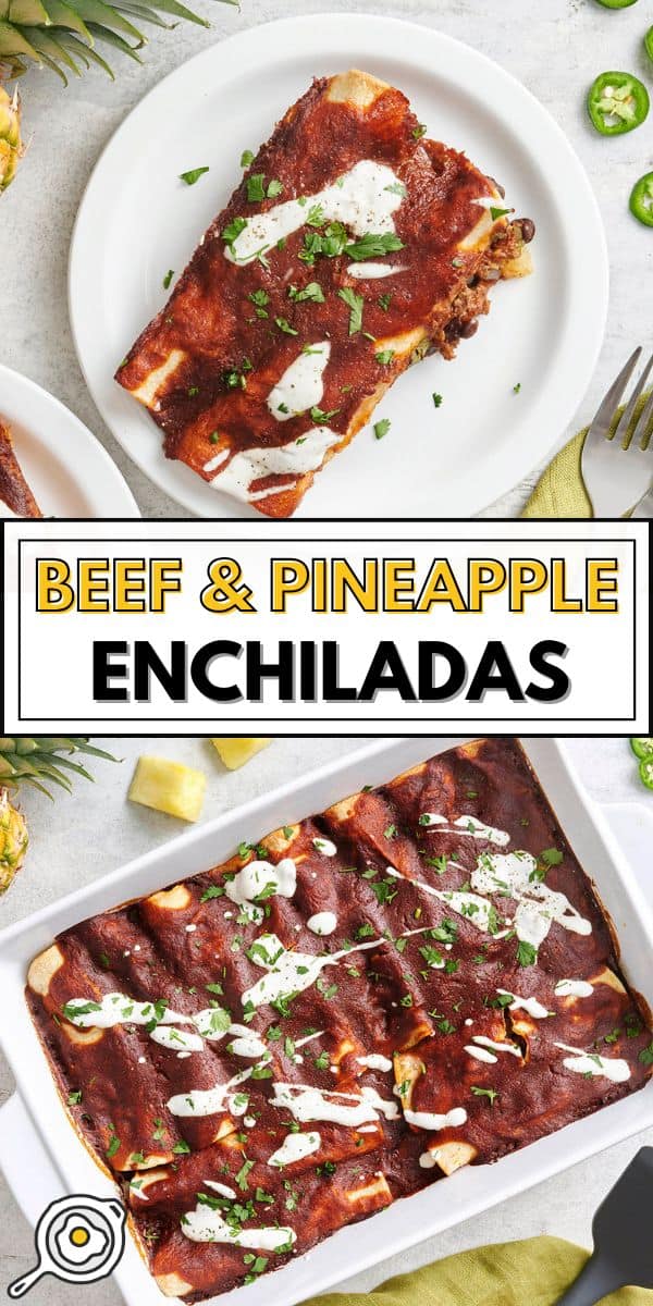 beef enchiladas pin image