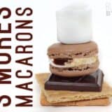 S'mores macarons arranged on a table.