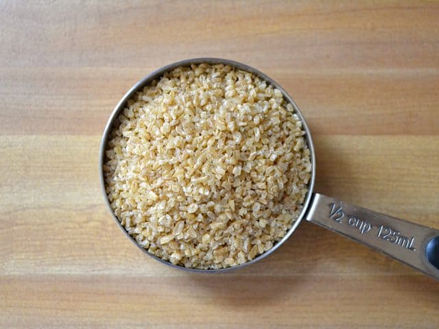 Bulgur in measuring cup