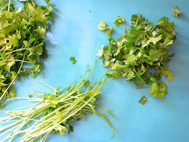 Cilantro and parsley