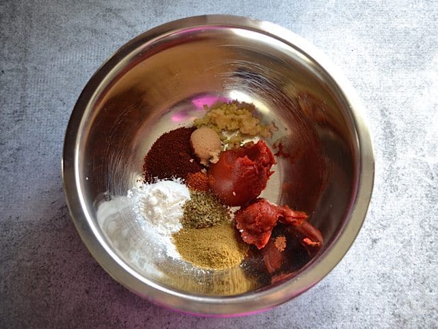 Taco Sauce Spices in mixing bowl