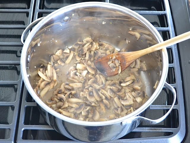 Sautéing Mushrooms in pot