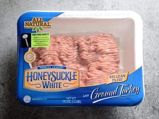 Package of raw ground turkey