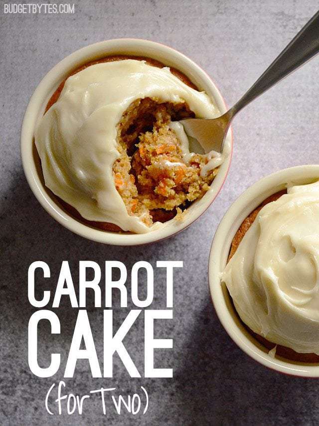 Top view of Carrot Cake for Two