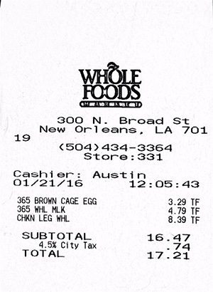 WFM receipt 1-21