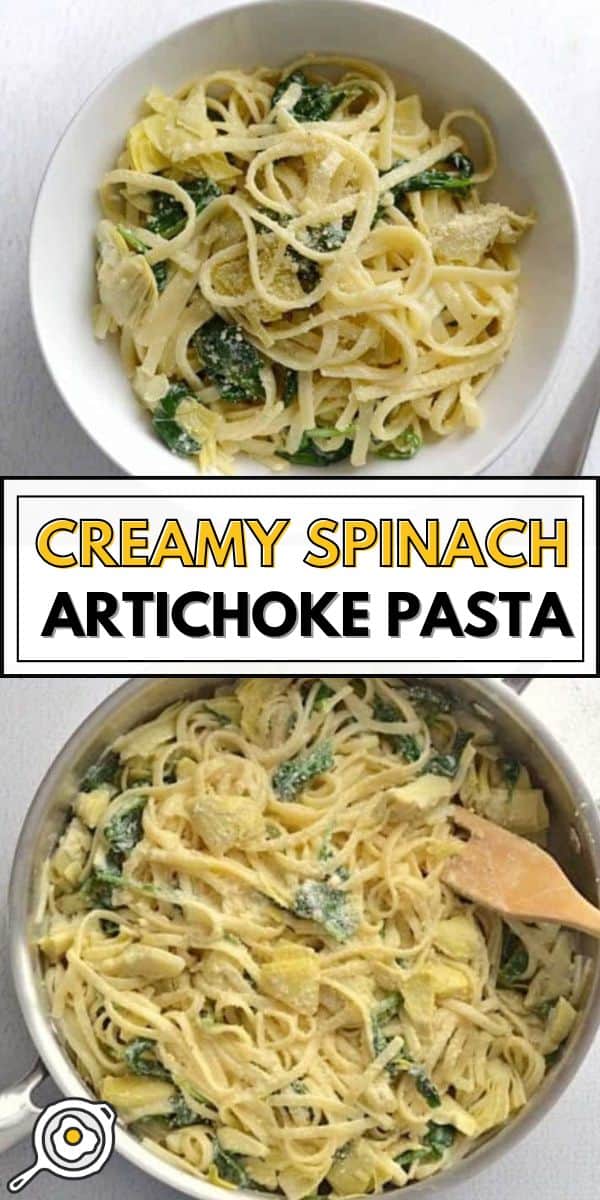 Creamy Spinach Artichoke Pasta pin image