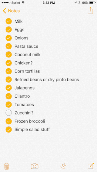 Grocery List 1-21