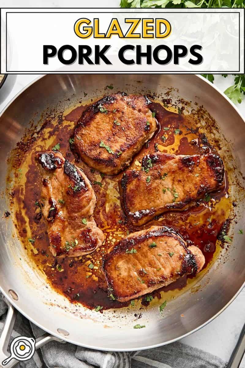 glazed pork chops pin image