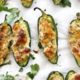 Stuffed jalapeños with scallion and cheese.