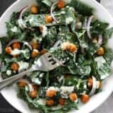 Kale salad with chickpeas and buttermilk dressing.