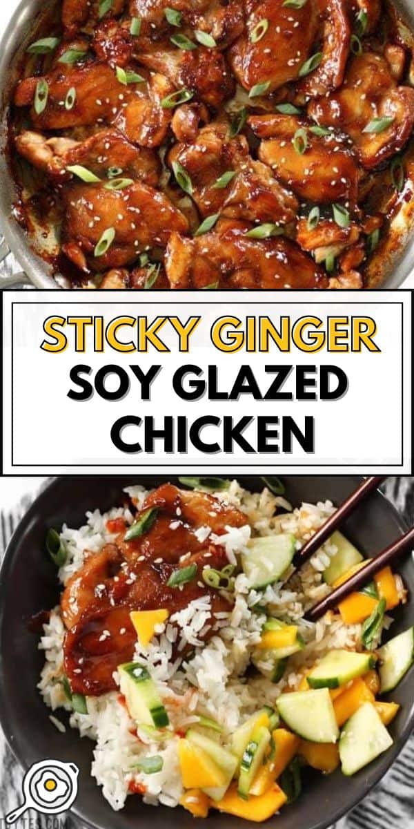sticky ginger chicken pin image