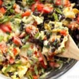 Spoonful of ultimate southwest scrambled eggs.