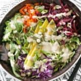 Close-up of a vibrant purple power bowl.