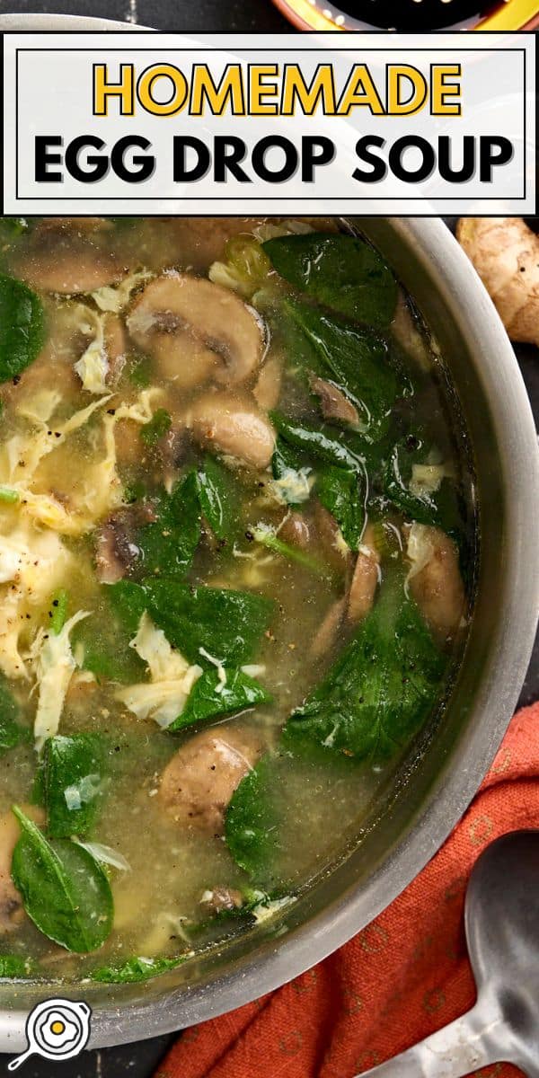 homemade egg drop soup pin image