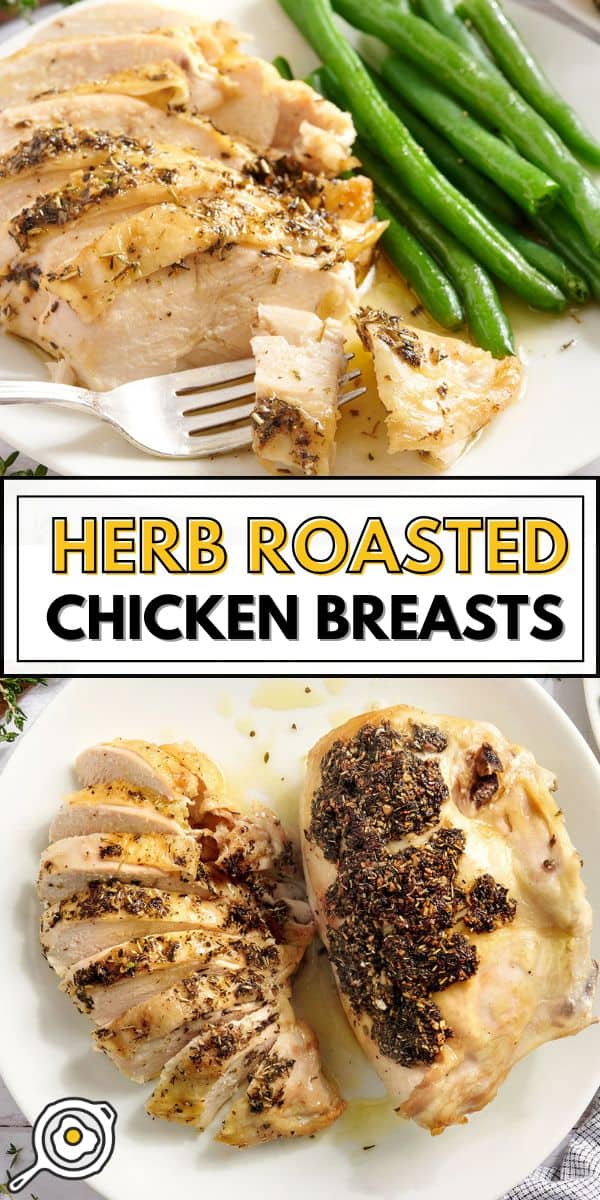 oven roasted chicken breasts pin image