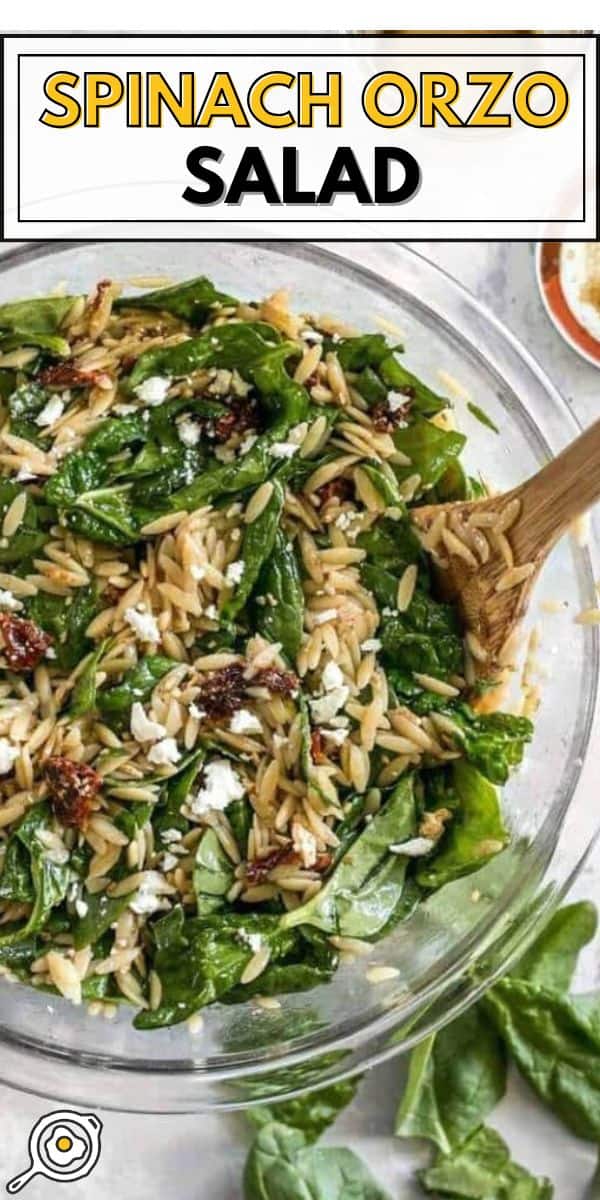 Spinach Orzo Salad pin image