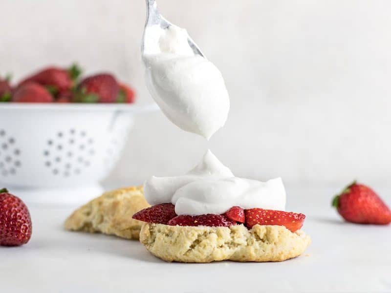 Strawberry Shortcake is a simple yet impressive dessert that requires nothing but some fresh fruit and a few pantry staples. BudgetBytes.com Layer Whipped Cream onto Strawberry Shortcake