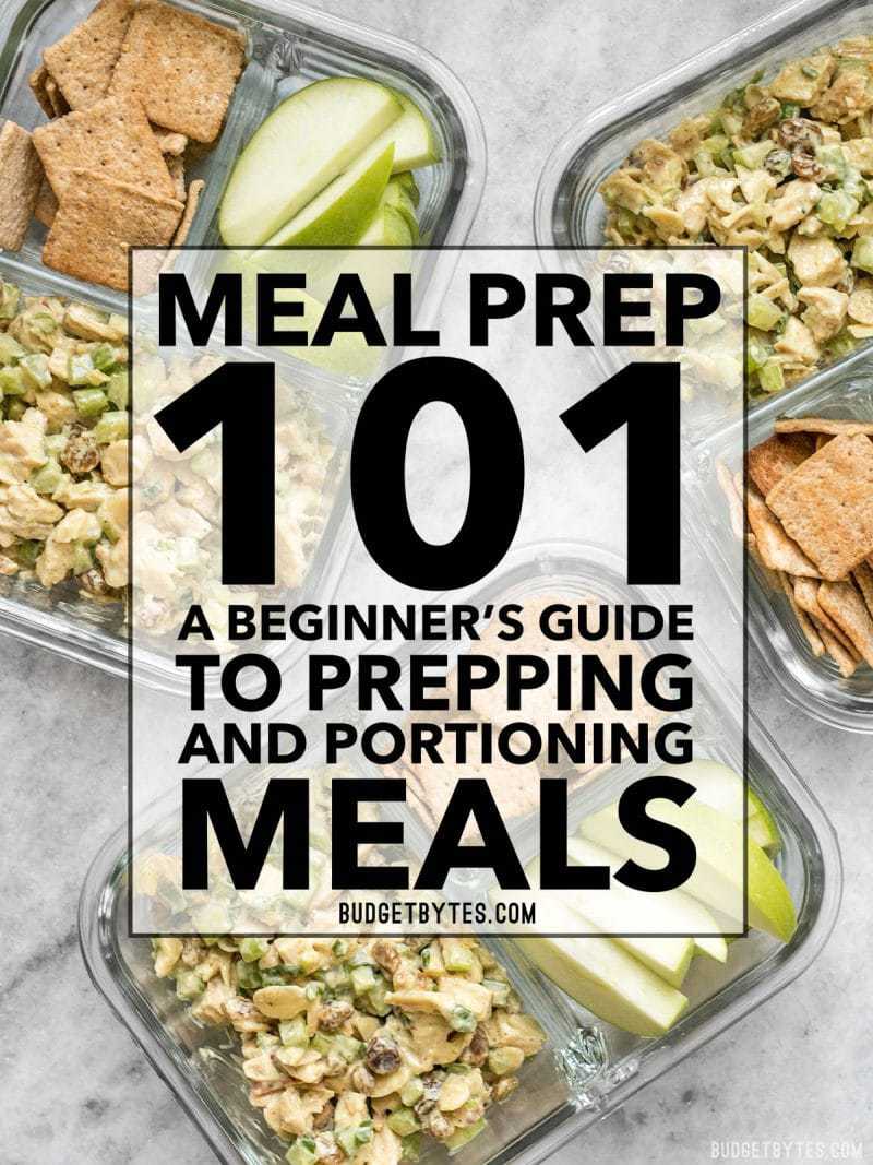 Demystify the who, what, and how of meal prepping with this meal prep 101 beginners guide. Make your meals easier, convenient, and more efficient with this simple method. BudgetBytes.com Three meal prep containers in background with article title overlay