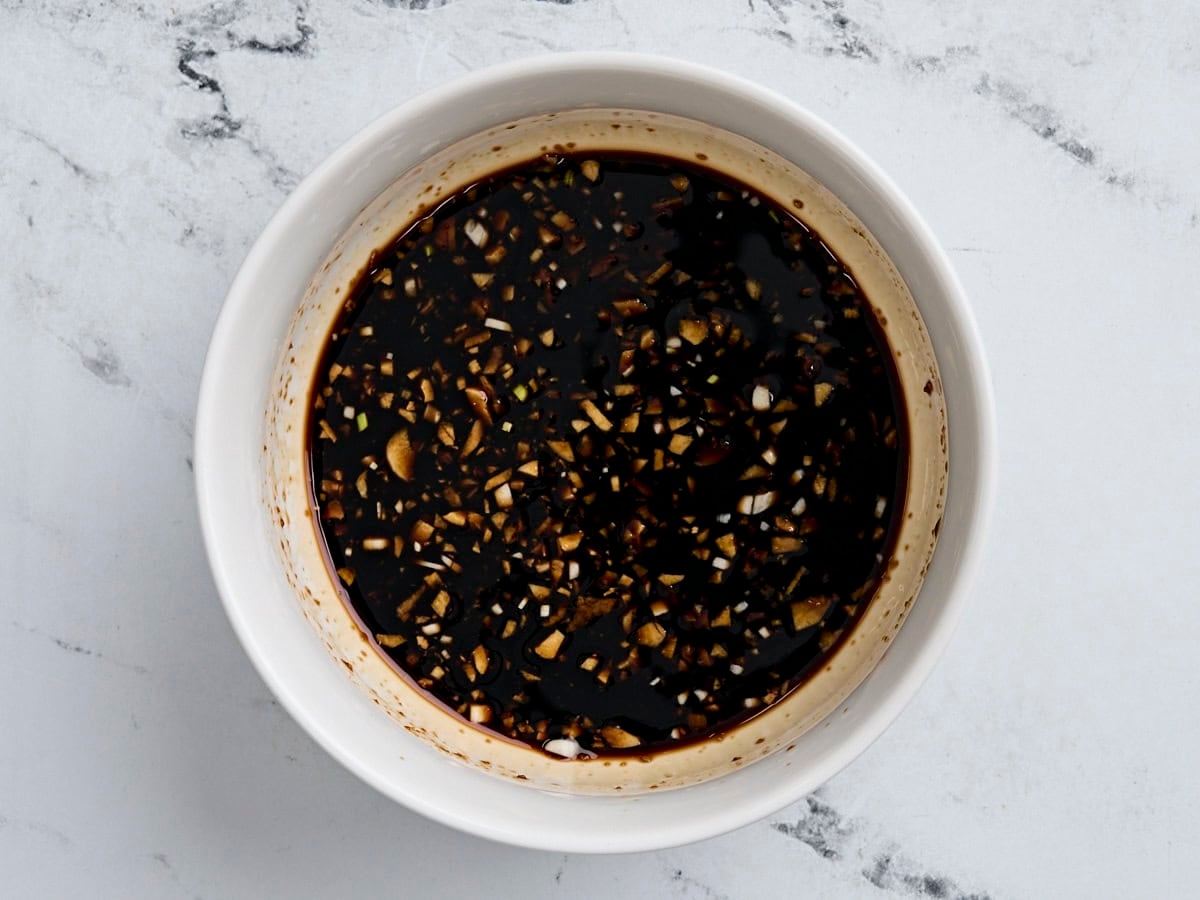 Homemade teriyaki sauce in a bowl.
