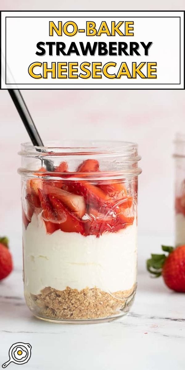 No-Bake Strawberry Cheesecake pin image