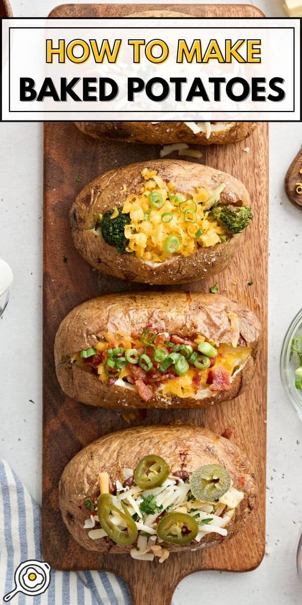 how to make baked potatoes pin image