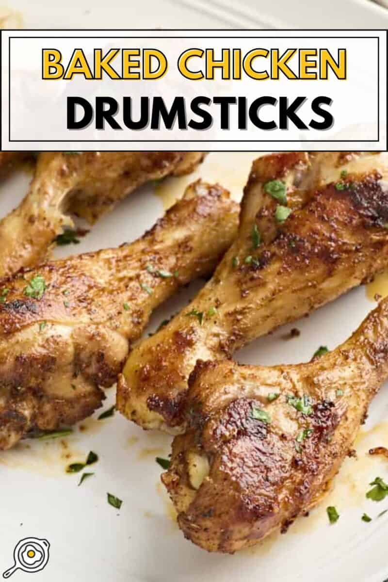 baked chicken drumsticks pin image