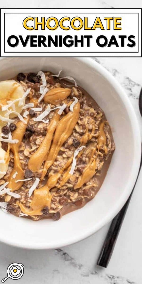 chocolate overnight oats pin image