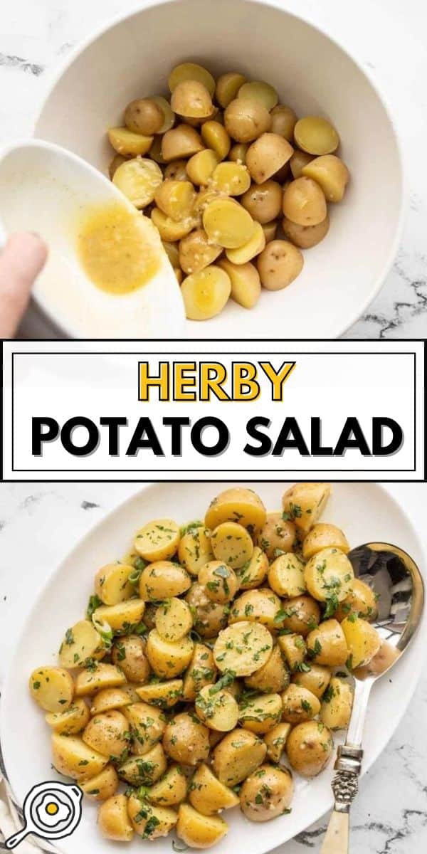 herb potato salad pin image