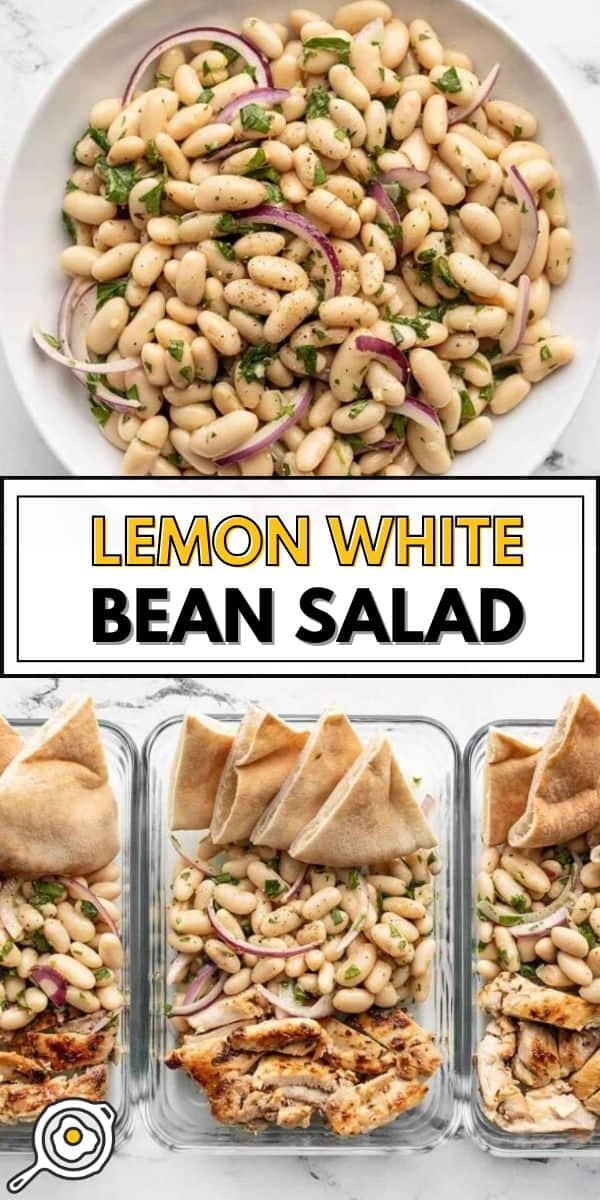 white bean salad pin image