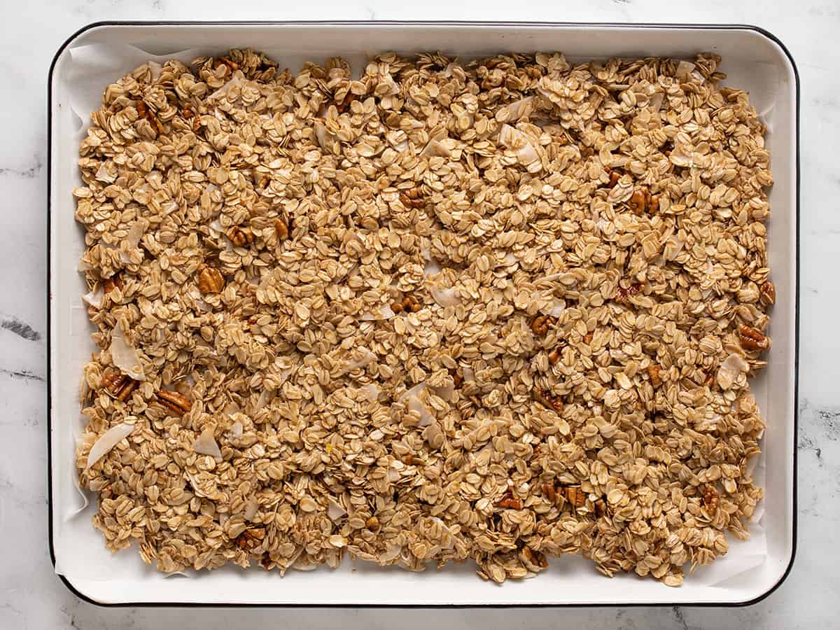 granola ready to bake.