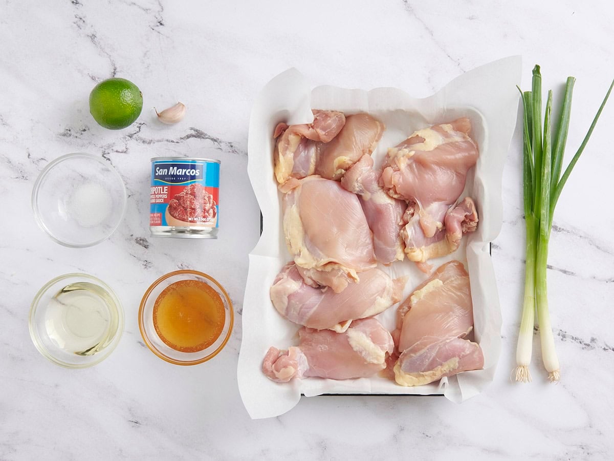 The ingredients for chipotle honey chicken.