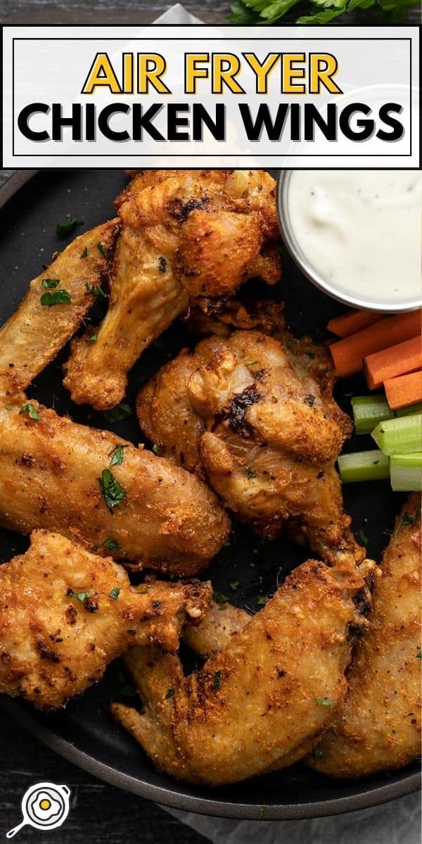 air fryer chicken wings pin image