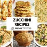 A collage of zucchini recipes.