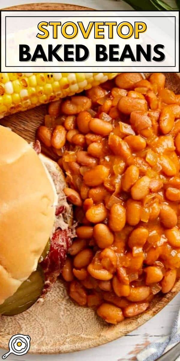 Stovetop Baked Beans pin image