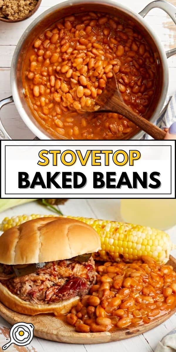 Stovetop Baked Beans pin image