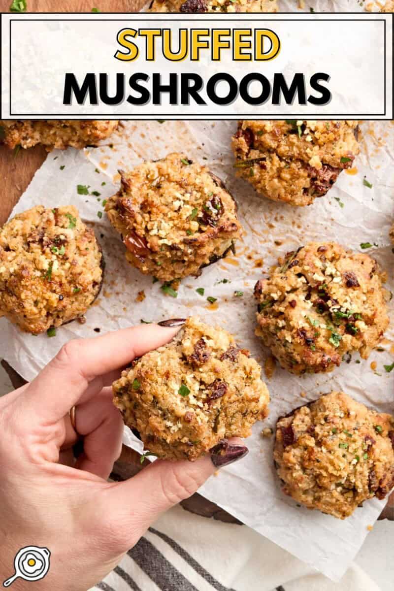 stuffed mushrooms pin image