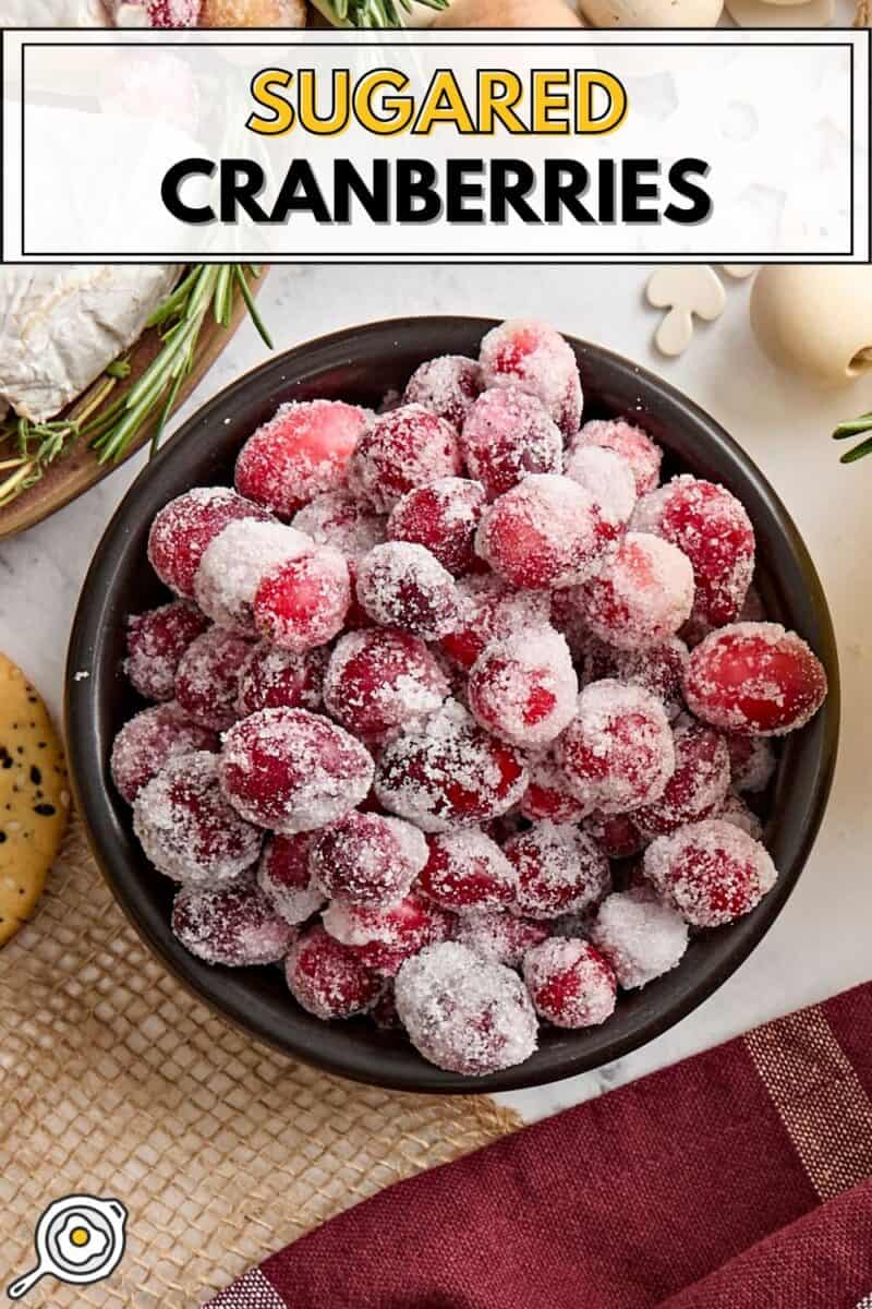 sugared cranberries pin image