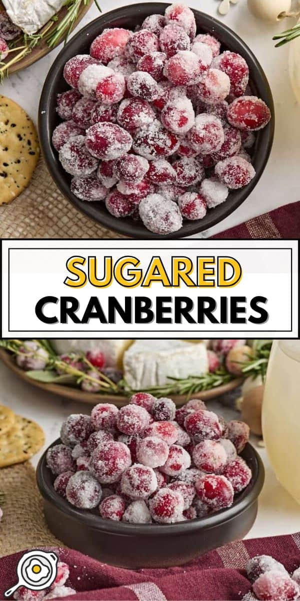 sugared cranberries pin image