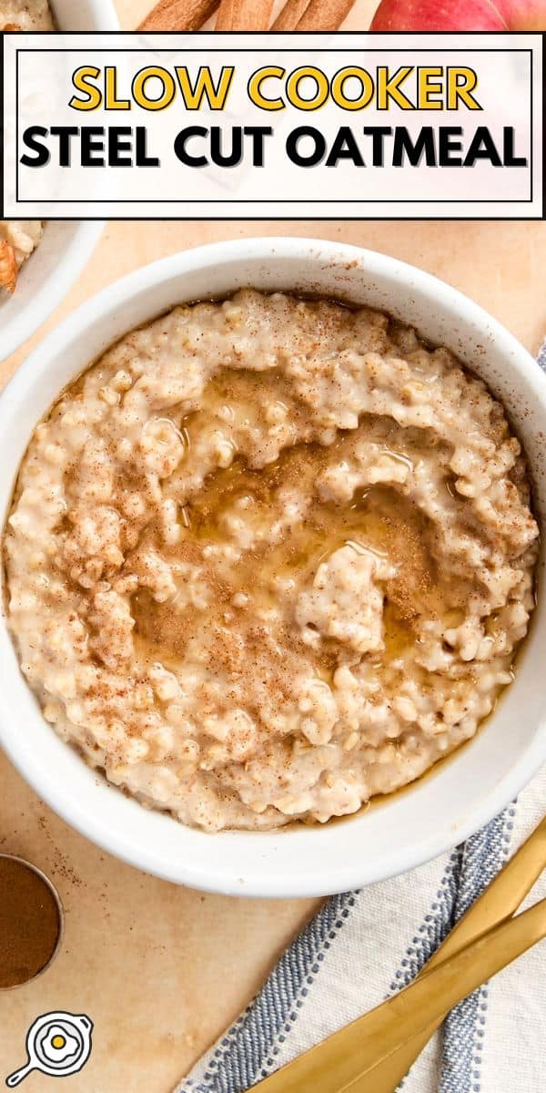 slow cooker steel cut oatmeal pin image