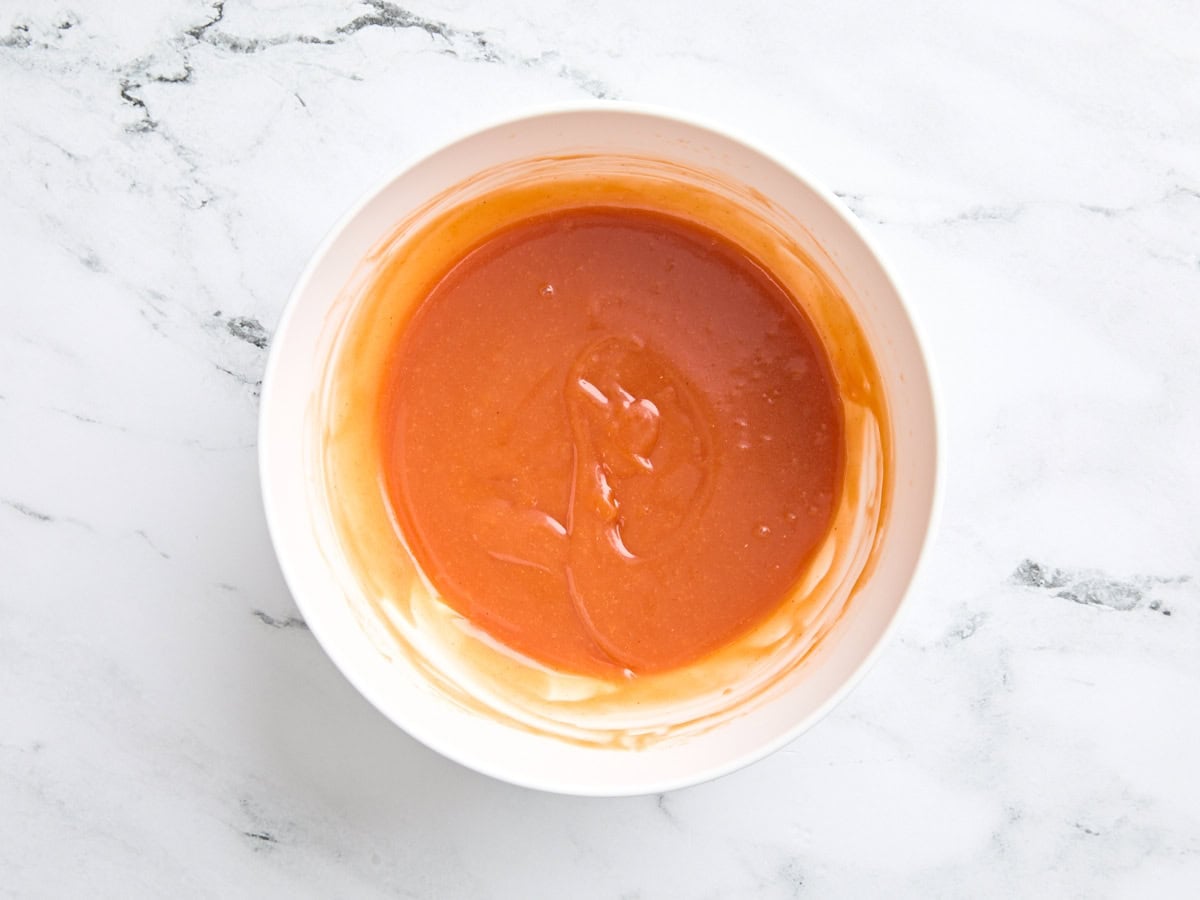 Finished French dressing in a bowl.